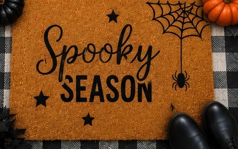 Halloween doormat design reading Spooky Season